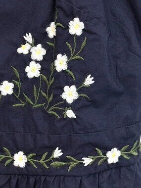 Free Assembly Floral Embroidered Navy Blue Dress M